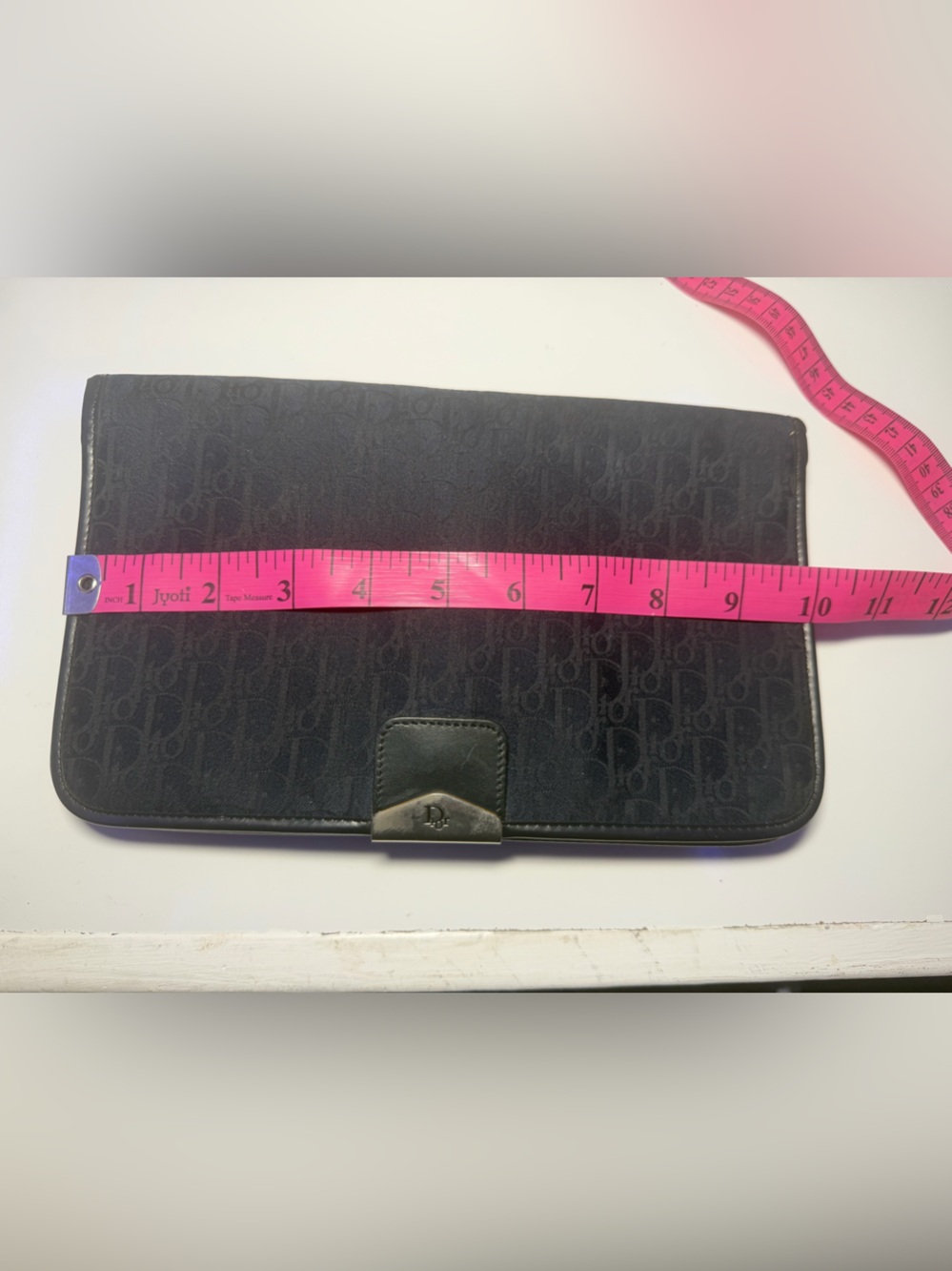 COA-included - Vintage Christian Dior Navy Trotter monogram canvas envelope bag - Picture 14 of 15